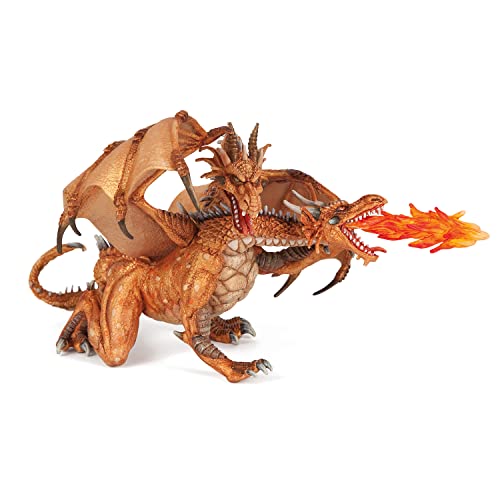 Papo 38938 Zweiköpfiger Drache, Spiel, Gold, Unisex-Kinder, Moyen von Papo