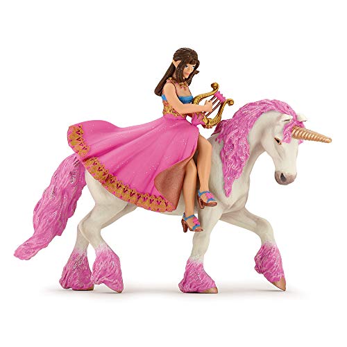 Papo 39057 Bezaubernde Welt Prinzessin mit Lyra auf Pferd, Mehrfarben von Papo