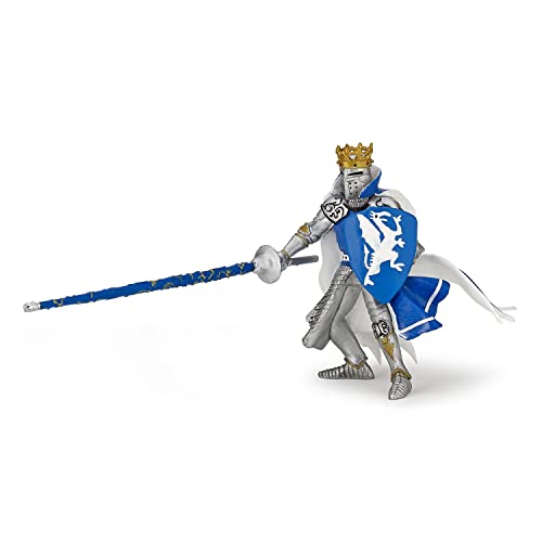 Papo 39387 Blue Dragon King Medieval-Fantasy Tiere Figur, Drachenkönig, Spielfigur, blau von Papo