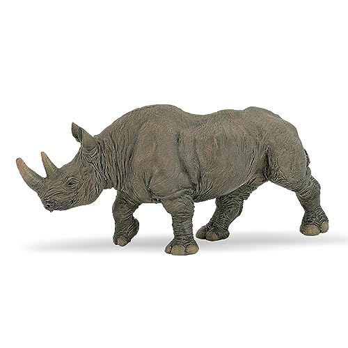 Papo -Handbemalt - Figuren -Wildtiere Der Welt-Schwarzes Nashorn-50066-Sammelbar-Für Kinder - Geeignet für Jungen und Mädchen - Ab 3 Jahren von Papo