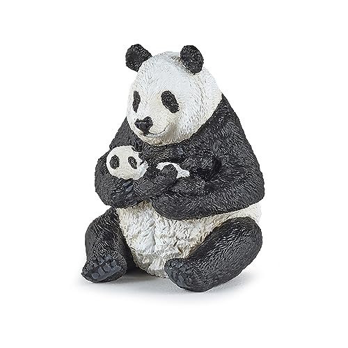 Papo 50196 Sitzender Panda Mit Jungem, Spiel, Mehrfarbig von Papo