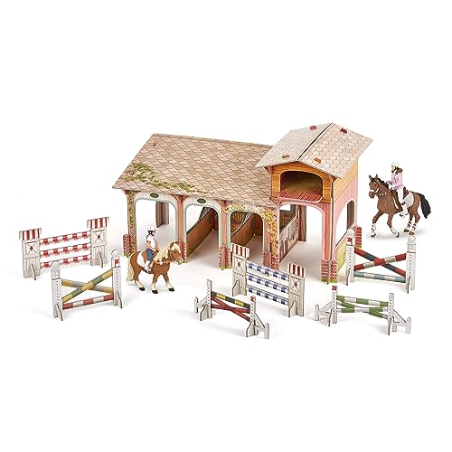 Papo 80313 Set Pony Club (2018) Pferde, FOHLEN UND PONYS Box, Mehrfarben von Papo