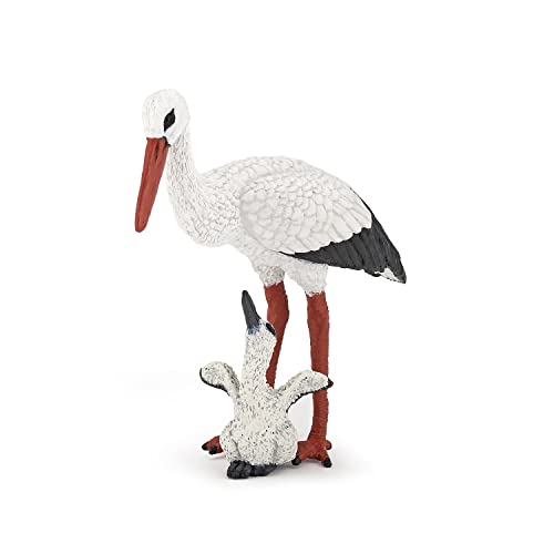 Papo -Handbemalt - Figuren -Wildtiere Der Welt-Storch mit Storchjunges-50159-Sammelbar-Für Kinder - Geeignet für Jungen und Mädchen - Ab 3 Jahren von Papo