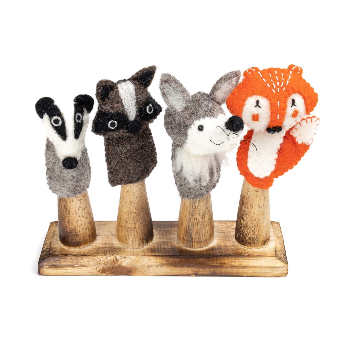 Papoose - Filz Fingerpuppen Waldtiere mit Ständer aus Holz 5-tlg Papoose - Filz Fingerpuppen Waldtiere mit Ständer aus Holz 5-tlg von Papoose