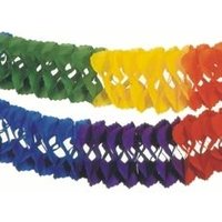 Papiergirlande Regenbogen 6m x 16cm, bunte 3D-Girlande als Deko von Papstar