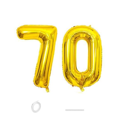 ParPix Luftballon 70 Geburtstag Deko, 32" 70 Luftballon Zahl, Deko 70 Geburtstag Frau Mann,Gold 70 Ballon, Geburtstagsdeko 70 Jahre, Luftballons 70. Geburtstag,70 Geburtstag Männer Frauen Folienballon von ParPix