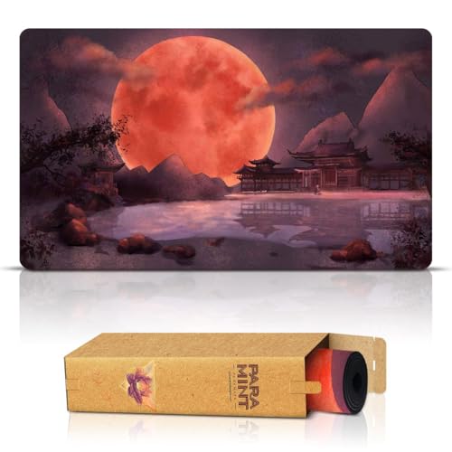 Paramint Blood Moon Shinto Temple (Genähte Kanten) - MTG Spielmatte - Kompatibel mit Magic: The Gathering Spielmatten - Spielen Sie MTG, YuGiOh, TCG - Spielmatten mit originellen Designs von Paramint