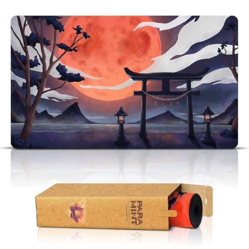 Paramint Blood Moon Torii Gate (Genähte Kanten) - MTG Spielmatte - Kompatibel mit Magic: The Gathering Spielmatten - Spielen Sie MTG, YuGiOh, TCG - Spielmatten mit originellen Designs von Paramint