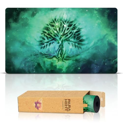 Paramint Forest Ethereal Mana (Genähte Kanten) - MTG Spielmatte - Kompatibel mit Magic: The Gathering Spielmatten - Spielen Sie MTG, YuGiOh, TCG - Spielmatten mit originellen Designs von Paramint