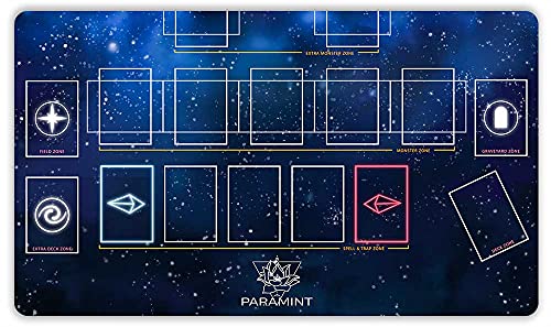 Paramint Stardust, ein Spieler (Genähte Kanten) - Yugioh Spielmatte - Kompatibel mit Yu-Gi-Oh, TCG - Master Rule Duel Field Zones, Groß 1-Spieler Kartenspielmatte - Spielmatten mit originellen Designs von Paramint