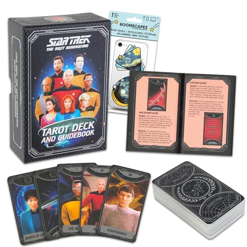 Paramount Star Trek Tarotkarten-Geschenk-Set – Paket mit Star Trek: The Next Generation Tarot-Deck und Leitfaden sowie Handy-Aufklebern, Star Trek Geschenke für Frauen und Männer von Paramount