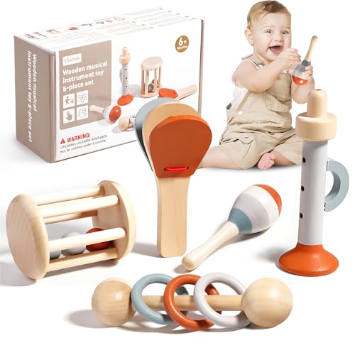 Pardofelis Montessori Spielzeug Baby, 5 Stück Musikinstrumente für Baby und Kinder, Montessori Spielzeug ab 6 Monate, Musikinstrumente für Kinder ab 1 Jahr, Baby Musikspielzeug Set von Pardofelis