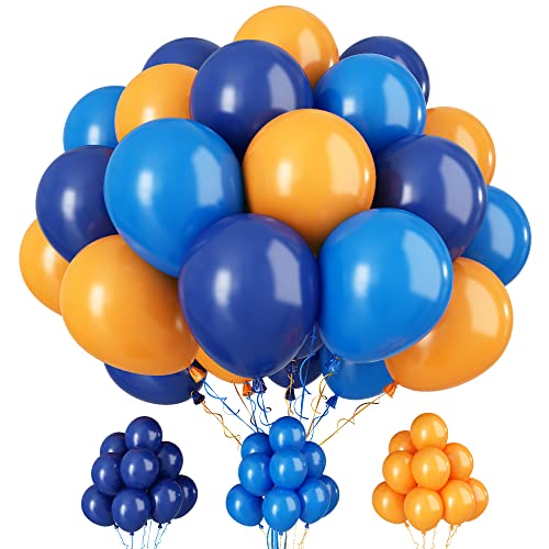 Luftballons Blau und Orange, 30 Stück 12 Zoll Helium Ballons Matt Marineblau Party LuftBallons mit Orange Luftballons für Jungen Geburtstag Babyparty Jubiläum Hochzeit Braut Dusche Graduierung Deko von Paready