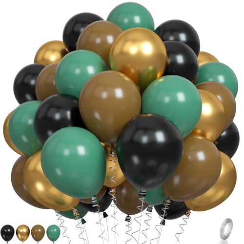 Luftballons Grün Braun, Schwarz Grün Gold Latexballons Camoballons Camouflage Partyballons Braun Schwarze Ballons für Kinder Erwachsene Dschungel Safari Geburtstag Militär Themenparty Camping Deko von Paready