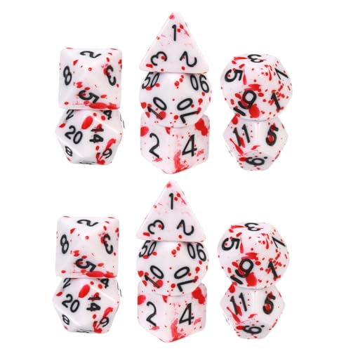 Parliky 14 Stück Teiliges Acryl Würfel mit rotem Splatter Design Tragbare Polyedrische Würfel für Halloween Party Rollenspiel und Brettspiel Zubehör Leicht Kompakt für Zuhause Outdoor und Parliky 14 Stück Teiliges Acryl Würfel mit rotem Splatter Design Tragbare Polyedrische Würfel für Halloween Party Rollenspiel und Brettspiel Zubehör Leicht Kompakt für Zuhause Outdoor und von Parliky