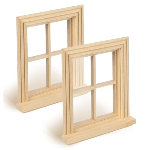 Parliky 2 Stück Miniatur Fensterrahmen aus Robustem Birkenholz Detailgetreue Fach Verkleinerte Puppenhaus Fenster Modelle DIY Möbel Zubehör Dekorative Ornament für Kleine Puppenhäuser Parliky 2 Stück Miniatur Fensterrahmen aus Robustem Birkenholz Detailgetreue Fach Verkleinerte Puppenhaus Fenster Modelle DIY Möbel Zubehör Dekorative Ornament für Kleine Puppenhäuser von Parliky