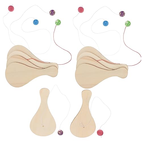 Parliky 20 STK Schläger Handgefertigt Spielzeuge Graffiti-schläger Zum Selbermachen Kinder Malen DIY-Graffiti-paddelball Unfertiges Paddel Mädchen Spielzeug Puzzle Partyspielzeug Holz von Parliky