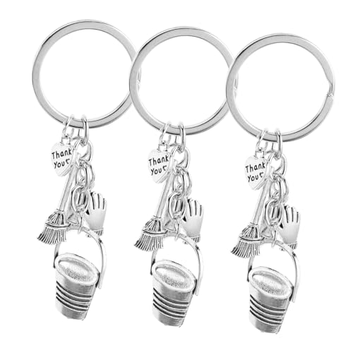 Parliky 3 Stück Schlüsselanhänger Reinigungspersonal Metallanhänger mit Besen Eimer Handschuhe Danke Charm Stilvoll Kompakt Vielseitig für Alltag und Team Parliky 3 Stück Schlüsselanhänger Reinigungspersonal Metallanhänger mit Besen Eimer Handschuhe Danke Charm Stilvoll Kompakt Vielseitig für Alltag und Team von Parliky