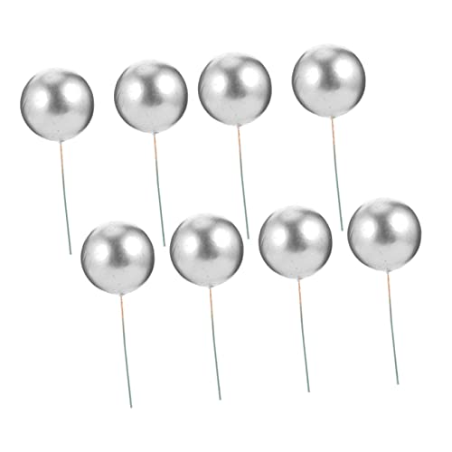 Parliky 36st Kugeleinsatz Aus Schaumstoff Party-kuchen-dekorationen Runde Luftballons Ballon-cupcake-topper Perlenkuchen-picks -topper-kuchen-picks Luftballons Cupcake Topper Silver von Parliky