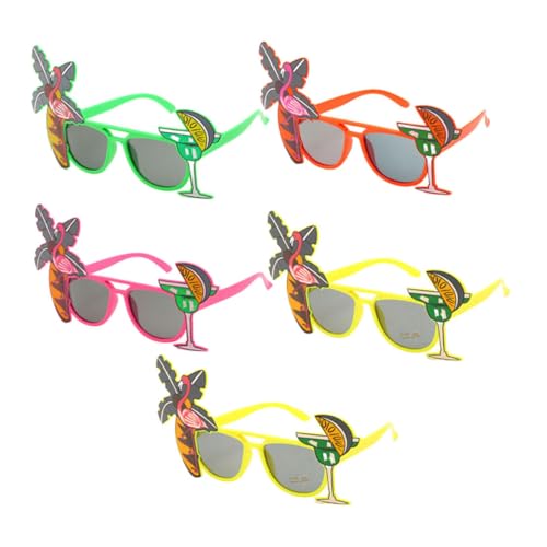 Parliky 5st Glasurlaub Requisiten Aus Kokospalmen Karneval Brille Papageienbrille Partyglas Brillenstütze Lustige Brille von Parliky