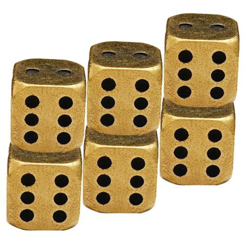 Parliky 6 Stück Antike Messingwürfel Klein und Robust für Würfelspiele Party Zubehör Dekorative Spielwürfel mit Abgerundeten Ecken für Brettspiele und Würfelspiele Parliky 6 Stück Antike Messingwürfel Klein und Robust für Würfelspiele Party Zubehör Dekorative Spielwürfel mit Abgerundeten Ecken für Brettspiele und Würfelspiele von Parliky