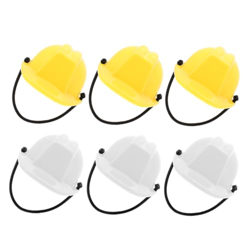 Parliky 6 Stück Mini Sicherheitshelme Kunststoff Miniatur Baustellenhelme Puppenhelm Dekoration Weiß Gelb Leicht und Robust Zubehör Parliky 6 Stück Mini Sicherheitshelme Kunststoff Miniatur Baustellenhelme Puppenhelm Dekoration Weiß Gelb Leicht und Robust Zubehör von Parliky