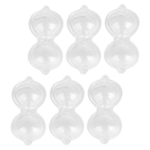 Parliky 6Pcs Mini -Sandglas Augenmuscheln zur Augenspülung Schlüsselanhänger für sanduhr für sanduhr schlüsselanhänger Zeitschaltuhr für Küchentimer süß Plastik Weiß von Parliky