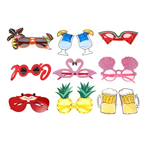 Parliky 9 Paare Partybrille Strandsonnenbrille Strandparty-brille Sonnenbrille in Kelchform Dekorationen Für Poolpartys Lustige Hawaiianische Brille Strandparty-sonnenbrille Plastik von Parliky