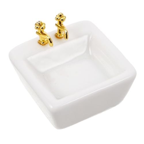 Parliky Keramik Waschbecken Badezimmer Küchenspüle Zubehör Realistisches Modell für Puppenhaus Badezimmer und Küche Parliky Keramik Waschbecken Badezimmer Küchenspüle Zubehör Realistisches Modell für Puppenhaus Badezimmer und Küche von Parliky