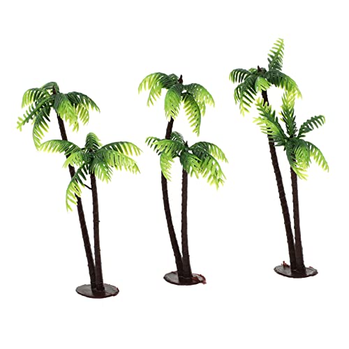 Parliky Palm Tortendeko Beach 3Pcs Töpfe Diorama Dekore Häuser Figuren DIY Faux Layout Niedlich Schüssel Für Kies Landschaftsbau Fisch Sommerlandschaft Sonnenliege Basteln Deko von Parliky