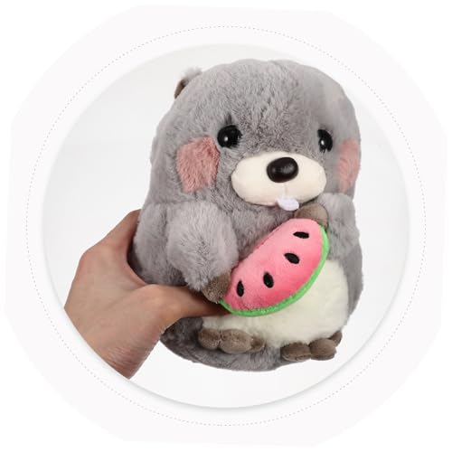 Parliky Plüsch Tier Kuscheltier Groundhog Plüschstofftier Weiches Graues Stofftier Geschenk für Mädchen Kuschelkissen Schlafzimmerdekoration Parliky Plüsch Tier Kuscheltier Groundhog Plüschstofftier Weiches Graues Stofftier Geschenk für Mädchen Kuschelkissen Schlafzimmerdekoration von Parliky