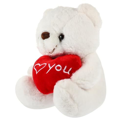 Parliky Plüschbär mit Herz Valentinstag Kuscheltier Weiches Stofftier Geschenk für Freundin Freund Kuschelbär Weiß Flauschiger Teddybär Kuscheltier als Schlafbegleiter und Dekoration Parliky Plüschbär mit Herz Valentinstag Kuscheltier Weiches Stofftier Geschenk für Freundin Freund Kuschelbär Weiß Flauschiger Teddybär Kuscheltier als Schlafbegleiter und Dekoration von Parliky