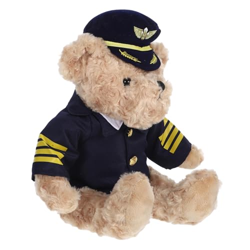 Parliky Weicher Plüschbär mit Pilotuniform Kuscheltier Niedlicher Flugkapitän Teddybär als Kreatives Geschenk für Geburtstage Hochzeiten und Festliche Anlässe Parliky Weicher Plüschbär mit Pilotuniform Kuscheltier Niedlicher Flugkapitän Teddybär als Kreatives Geschenk für Geburtstage Hochzeiten und Festliche Anlässe von Parliky