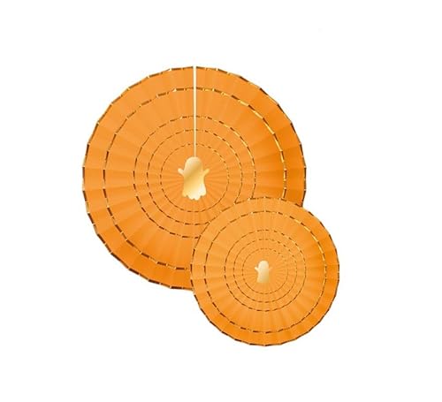 2er-Pack Papierfächer für Halloween, orange, 20 und 30 cm 2er-Pack Papierfächer für Halloween, orange, 20 und 30 cm von Partilandia
