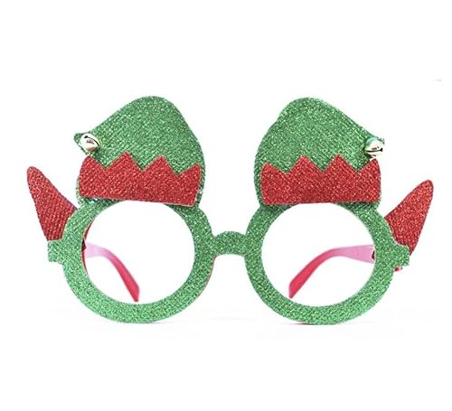 Elfenbrille Weihnachtsmann-Helfer mit Glitzer von Partilandia