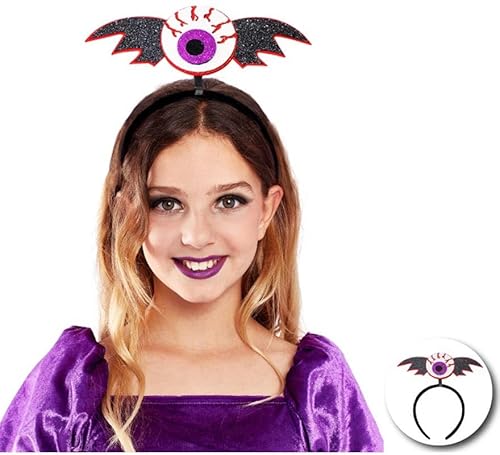Lila Blutaugen-Stirnband mit Flügeln für Kinder Lila Blutaugen-Stirnband mit Flügeln für Kinder von Partilandia