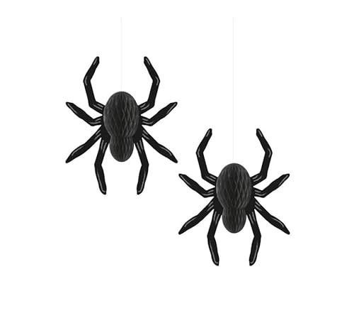 Packung mit 2 Spinnen-Anhängern, 20 cm Packung mit 2 Spinnen-Anhängern, 20 cm von Partilandia