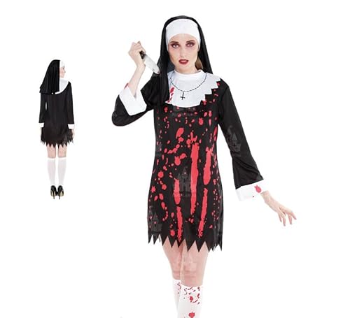 Partilandia Blutige Nonne, Kleid mit Spitzen für Damen, Größe M Partilandia Blutige Nonne, Kleid mit Spitzen für Damen, Größe M von Partilandia