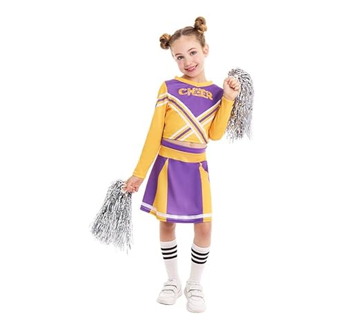 Partilandia Cheerleader-Kostüm für Mädchen, Violett, Größe 3-4 Jahre von Partilandia