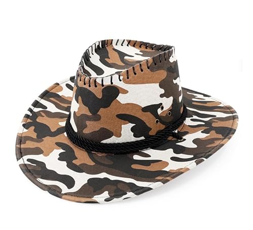 Partilandia Cowboy-Hut, Camouflage, braun, für Erwachsene (Einheitsgröße) von Partilandia