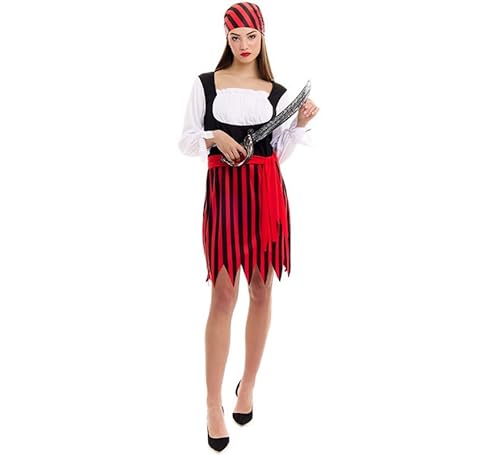 Partilandia Gestreiftes Piratenkostüm für Damen (Größe S) von Partilandia