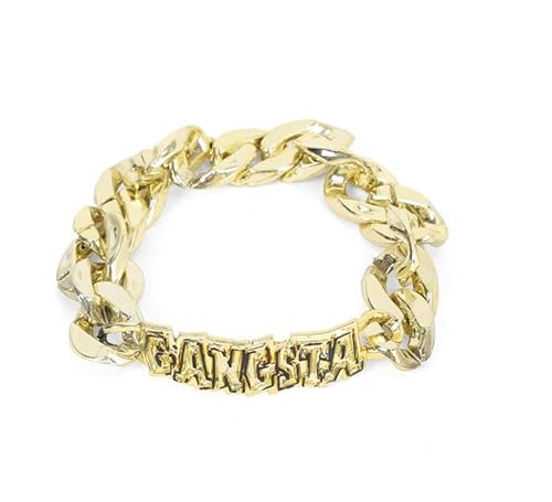 Partilandia | Goldenes Gangsta-Armband, 14 x 1,5 cm (Einheitsgröße) von Partilandia