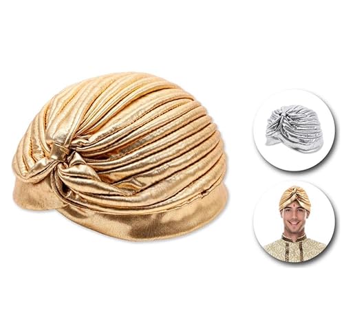 Partilandia Indischer Turban mit Metallic-Effekt in verschiedenen Farben (Einheitsgröße) von Partilandia