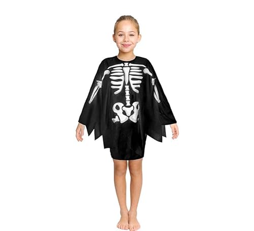 Partilandia Kostüm oder Poncho Skelett für Kinder, 65 cm (Universalgröße Kinder) von Partilandia