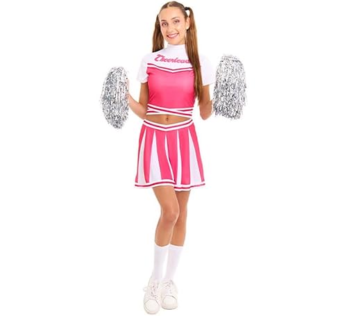 Partilandia Rosa Cheerleader-Kostüm für Damen (Größe M) von Partilandia