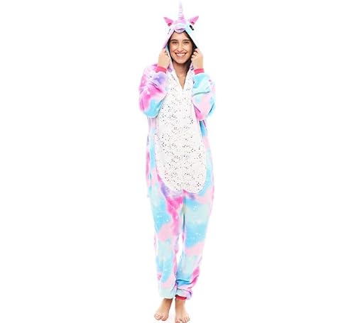 Partilandia Rosa und Blau Einhorn Pyjama Kostüm für Damen, bunt, 38 Partilandia Rosa und Blau Einhorn Pyjama Kostüm für Damen, bunt, 38 von Partilandia