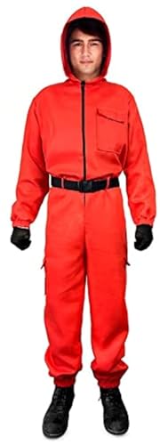 Partilandia Roter Overall mit Kapuze, für Kinder mit Gürtel, Kindergrößen 5 bis 15 Jahre, Größe 5 bis 6 Jahre, Kinder-Kostüme, Cosplay-Serie Partilandia Roter Overall mit Kapuze, für Kinder mit Gürtel, Kindergrößen 5 bis 15 Jahre, Größe 5 bis 6 Jahre, Kinder-Kostüme, Cosplay-Serie von Partilandia