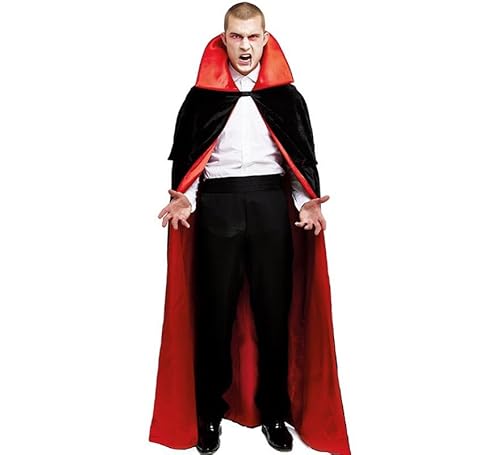 Partilandia Umhang aus Vampir, Satin und Samt mit erwachsenem Kragen, 180 cm Partilandia Umhang aus Vampir, Satin und Samt mit erwachsenem Kragen, 180 cm von Partilandia