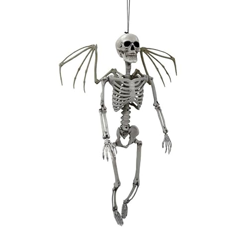 Partilandia Weißer Skelett-Anhänger mit Flügeln, 90 cm Partilandia Weißer Skelett-Anhänger mit Flügeln, 90 cm von Partilandia
