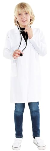 Weißer Morgenmantel für Mädchen und Jungen, Kindergrößen von 5 bis 12 Jahren: Größe 10-12 Jahre; Wissenschaftliches Laborkittel Doktor für Karneval, Halloween, Partys, Kostüme Weißer Morgenmantel für Mädchen und Jungen, Kindergrößen von 5 bis 12 Jahren: Größe 10-12 Jahre; Wissenschaftliches Laborkittel Doktor für Karneval, Halloween, Partys, Kostüme von Partilandia
